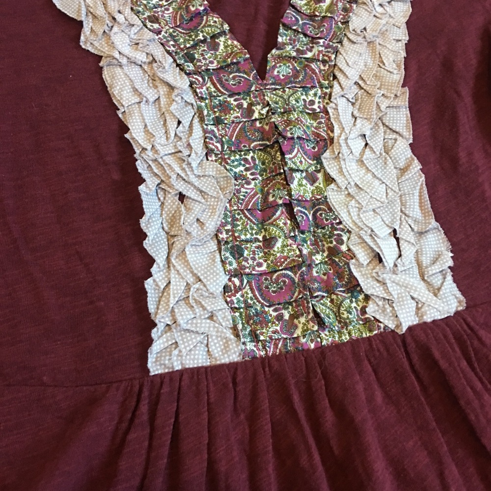 Anthropologie Deletta 3/4 Sleeves Embroidered Top - Picture 3 of 8